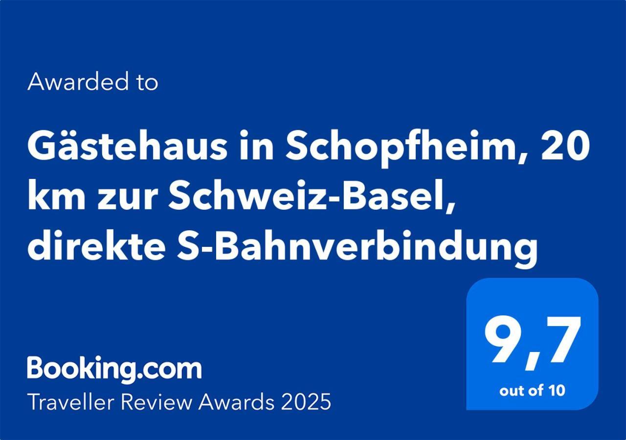 Gaestehaus In Schopfheim, 20 Km Zur Schweiz-Basel, Direkte S-Bahnverbindung Kültér fotó